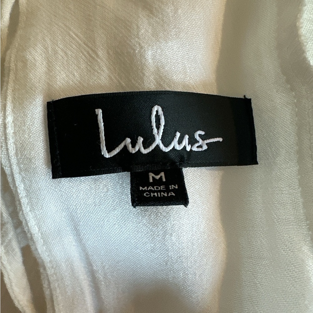 Lulu's Elegant White V-Neck Dress - Picture 7 of 9
